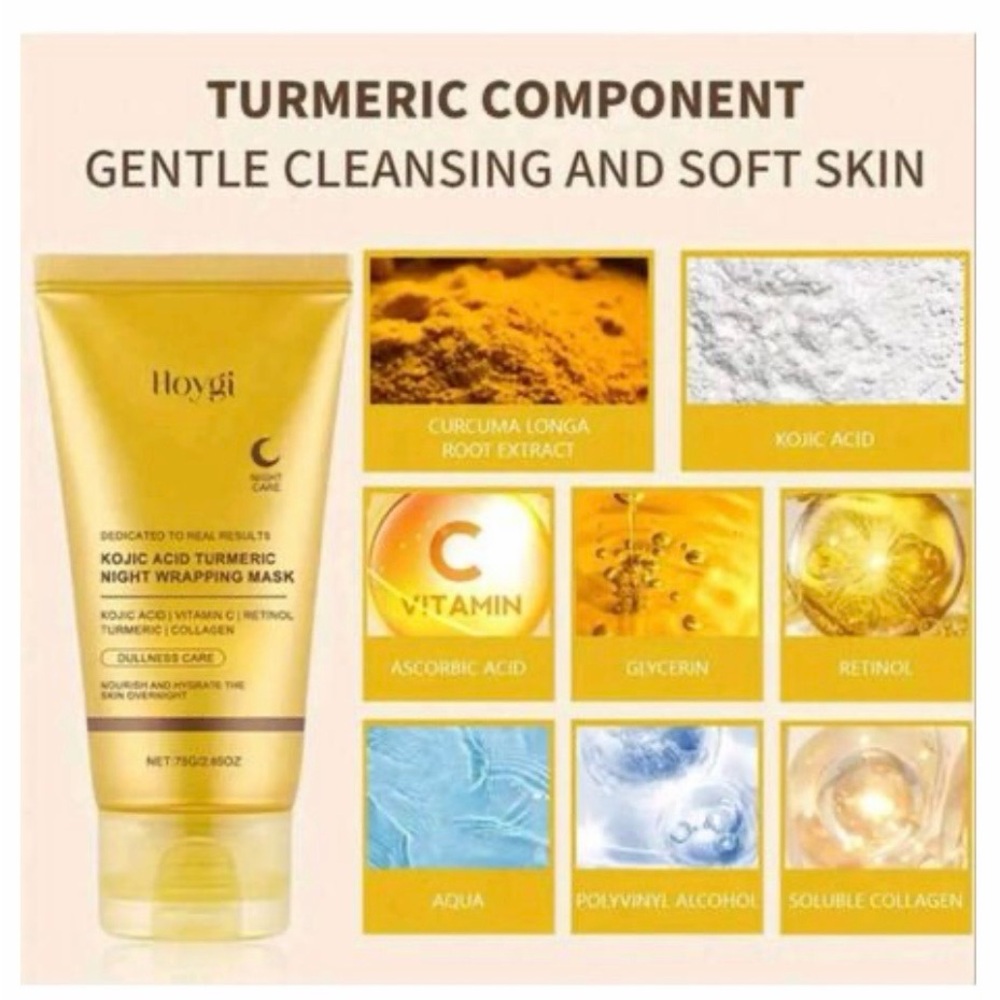 2-Pack Hoygi Kojic Acid Turmeric Night Wrapping Mask NIB - Picture 4 of 5